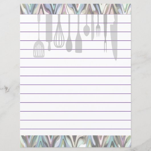 Papier Ustensiles de cuisine rétro à chevron zigzag (Devant)