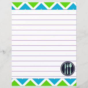 Papier Ustensiles de cuisine rétro à chevron zigzag