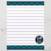 Papier Ustensiles de cuisine rétro Zigzag Chevron (Dos)