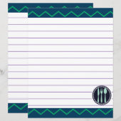Papier Ustensiles de cuisine rétro Zigzag Chevron (Devant / Derrière)