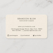 Papier UV blanc Crème Logo personnalisé cartes de (Dos)