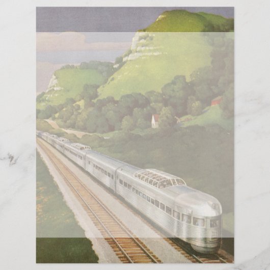 Papier Vacances en train vintage, Locomotive dans le pays (Devant)