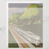 Papier Vacances en train vintage, Locomotive dans le pays (Devant / Derrière)