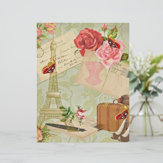 Papier Vacances Parisiennes Vintage (Debout devant)