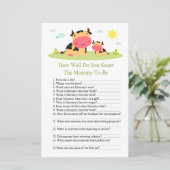 Papier Vache Connaissez-vous bien le jeu du baby shower (Debout devant)