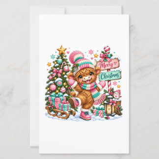 Papier Vache des Highlands Joyeux Noël