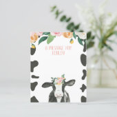 Papier Vache sacrée rose gingham floral message de capsul (Debout devant)