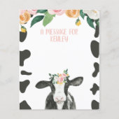 Papier Vache sacrée rose gingham floral message de capsul (Devant)