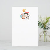 Papier Vache souriante mignonne adorable Anniversaire (Debout devant)