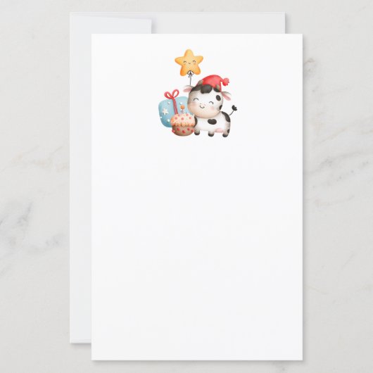 Papier Vache souriante mignonne adorable Anniversaire (Devant)