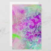 Papier VAGUES ABSTRAITES, Bleu Turquoise, Mariage rose vi (Devant / Derrière)