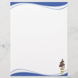 Papier Vagues bleues avec torsion crème glacée au chocola