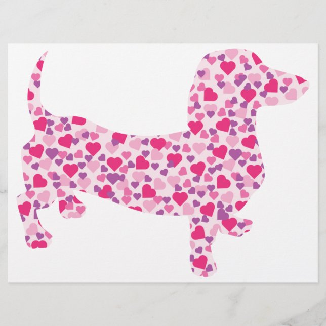 Papier Valentine Hearts Dachshund (Devant)