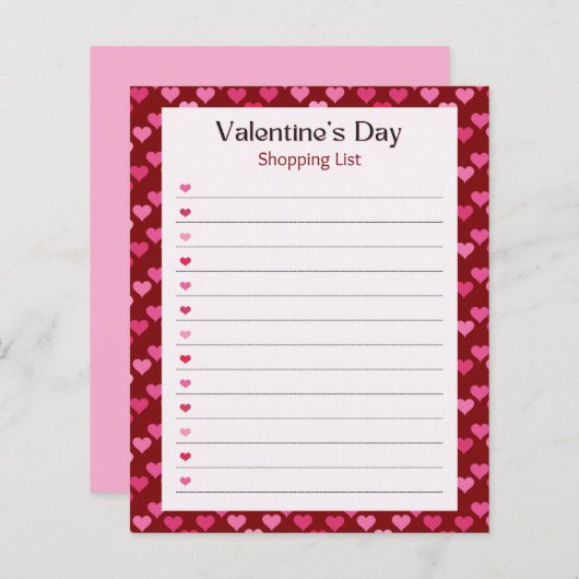 Papier Valentine's Day Notepad (Devant / Derrière)