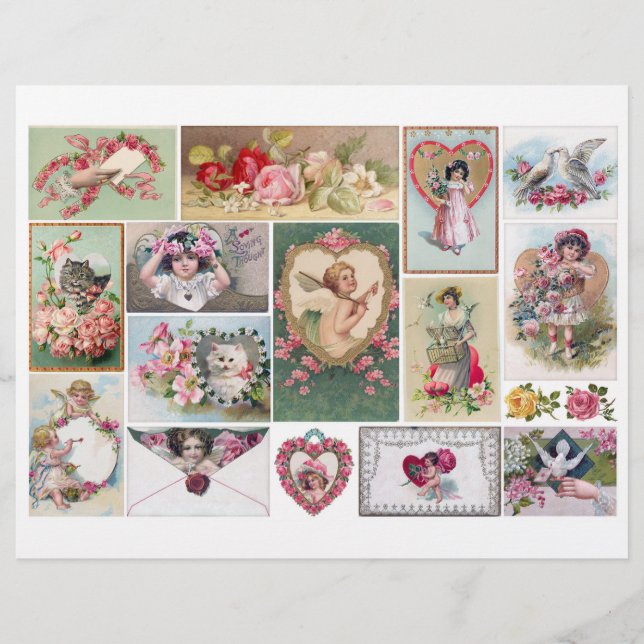 Papier Valentines d'époque victorienne authentique (pas A (Devant)