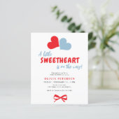 Papier Valentines hearts boy baby shower invitation (Debout devant)