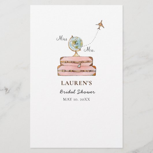 Papier Valises "Où étaient-ils" Jeu de douche nuptiale (Dos)