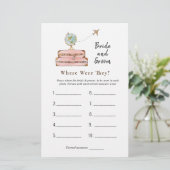 Papier Valises "Où étaient-ils" Jeu de douche nuptiale (Debout devant)