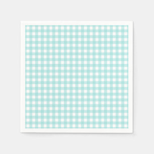 Papier van Faye en Lauren Aqua Blue Gingham Servet