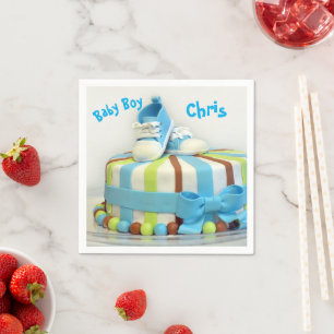 Papier van Napkins Baby Cake Blue Shoes Cute Servet