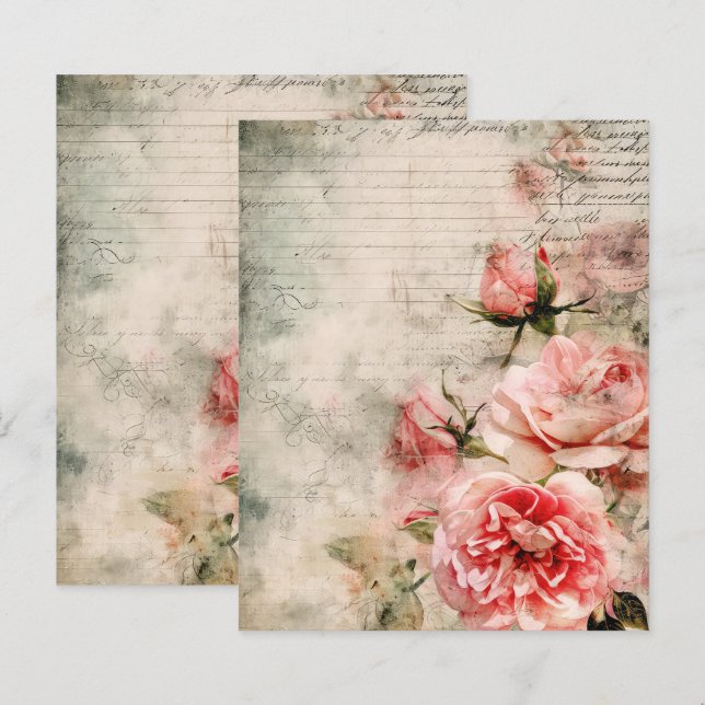  papier van Parijse Rozen (Voorkant / Achterkant)