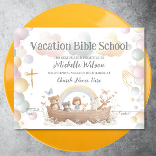 Papier VBS Certificat Vacance Bible School