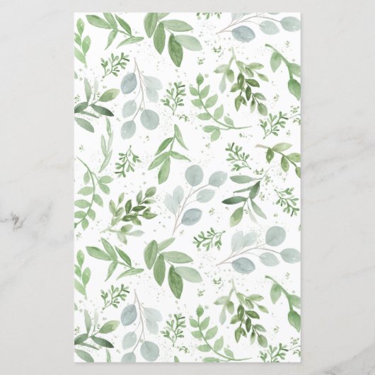 Papier Végétation et fleurs blanches Invitation Fiançaill (Dos)