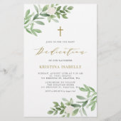 Papier Végétation et Florales Baby Dedication Invitation (Devant)