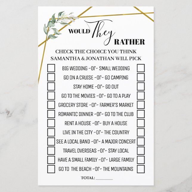 Papier Végétation Préféreraient-ils un jeu de douche bili (Devant)