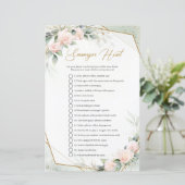 Papier Végétation romantique à fleurs roses rousses Chass (Debout devant)