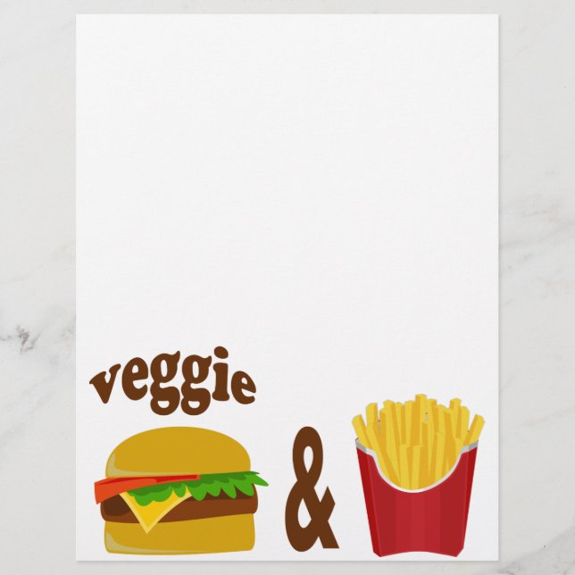 Papier Veggie Burger et Fries (Devant)