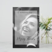 Papier Vellum Effect Budget Wedding BW Photo Thanks (Debout devant)