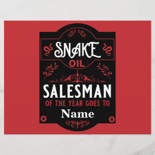 Papier Vendeur d'huile de serpent cadeaux amusants pour l