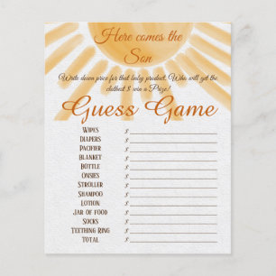 Papier Venez Sunshine Baby shower Guerres Activité de jeu