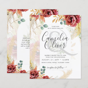 Papier VENTE ! Boho Burgundy Gold Floral Country Grange F