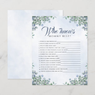 Papier Verdure Aquarelle Bleue Qui Connaît Maman Jeu Bébé