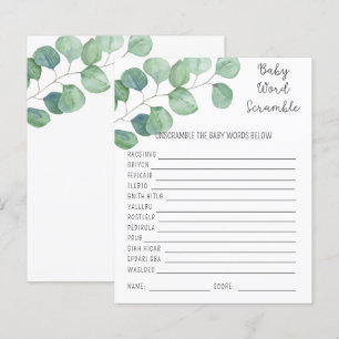 Papier Verdure - Bébé Mot Scramble   Jeu Baby shower