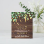 Papier Verdure botanique Budget Faire-part de mariage ver (Debout devant)