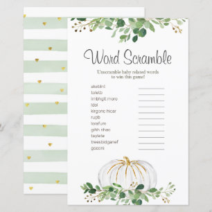Papier Verdure Citrouille blanche Mot Floral