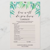 Papier Verdure "Comment Bien Connais-Tu La Mariée" Jeu (Devant)