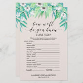 Papier Verdure "Comment Bien Connais-Tu La Mariée" Jeu (Devant / Derrière)