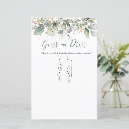 Papier Verdure Devine La Fête des mariées Robe Jeu (Debout devant)