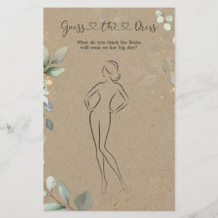 Papier Verdure Devine La Fête des mariées Robe Jeu