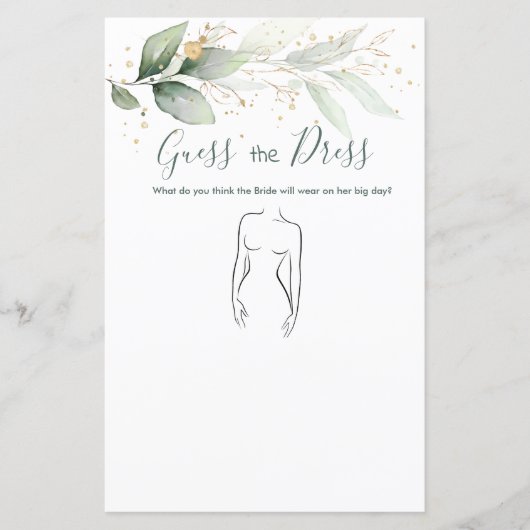 Papier Verdure Devine La Fête des mariées Robe Jeu (Devant)