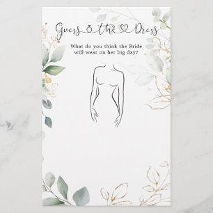 Papier Verdure Devine La Fête des mariées Robe Jeu