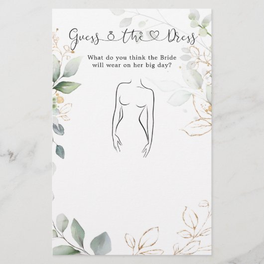 Papier Verdure Devine La Fête des mariées Robe Jeu (Devant)