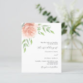Papier Verdure fleurie rose QR RSVP faire-part de mariage (Debout devant)