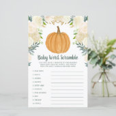 Papier Verdure Floral Citrouille Automne Word Scramble Je (Debout devant)