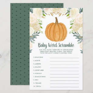 Papier Verdure Floral Citrouille Automne Word Scramble Je