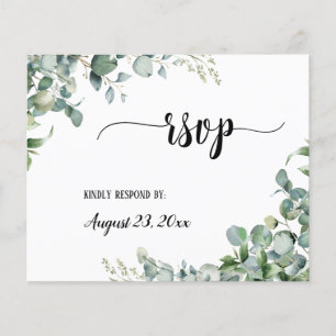 Papier Verdure Floral Eucalyptus Mariage RSVP Répondre